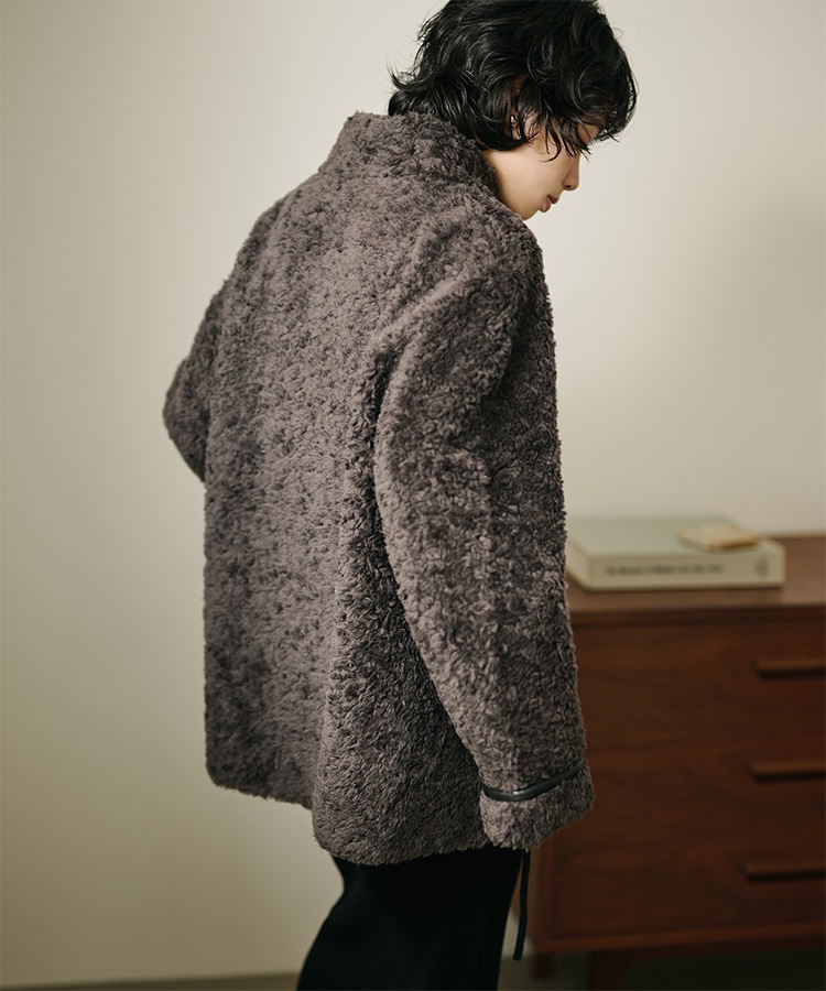 wool boa stand collar middle coat | OUTER | LAULEN（ローレン）