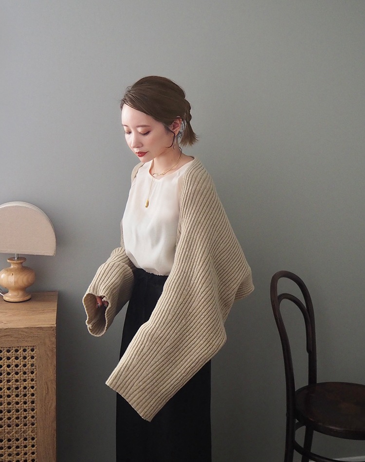 cropped knit cardigan | TOPS | LAULEN