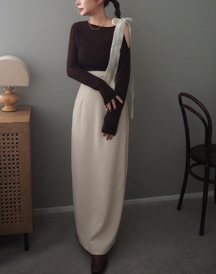 ribbon off shoulder knit pullover | TOPS | LAULEN（ローレン）