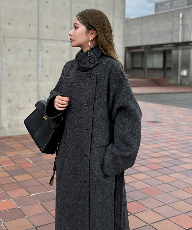 【VOAAOV】 Stand Collar Long Coat ※美品 VOAAOV - S100 WOOL BEAVER Stand Collar Long Coat/ロングコート