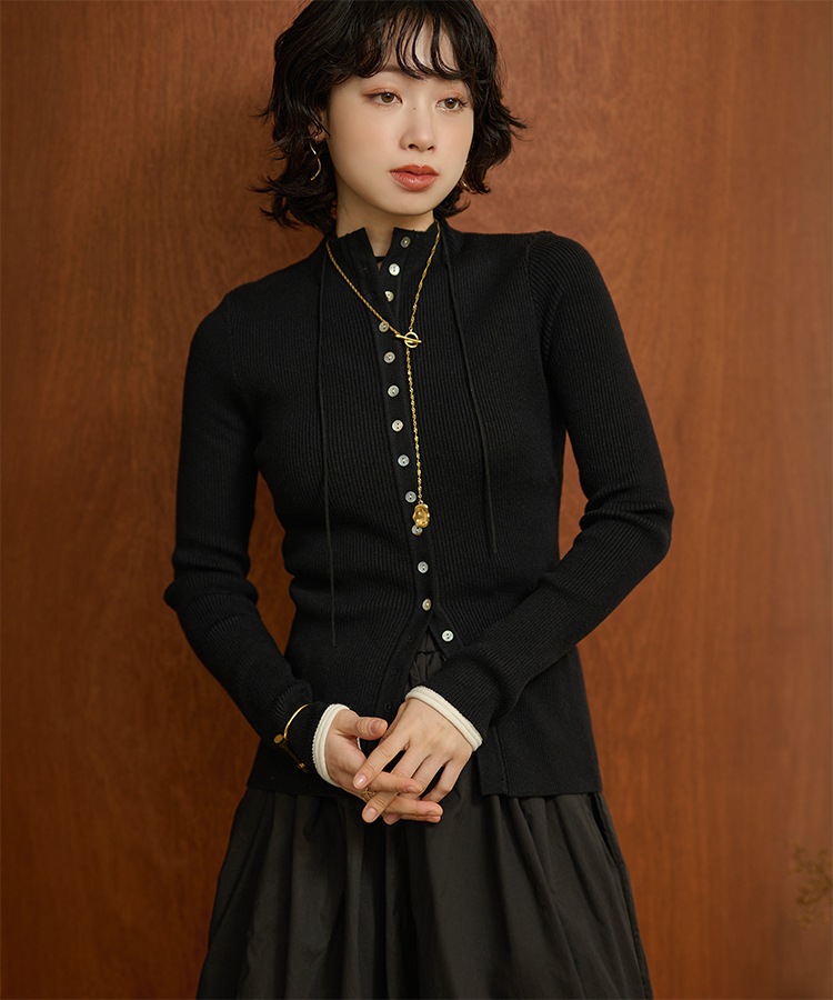 many button rib knit cardigan | TOPS | LAULEN（ローレン）
