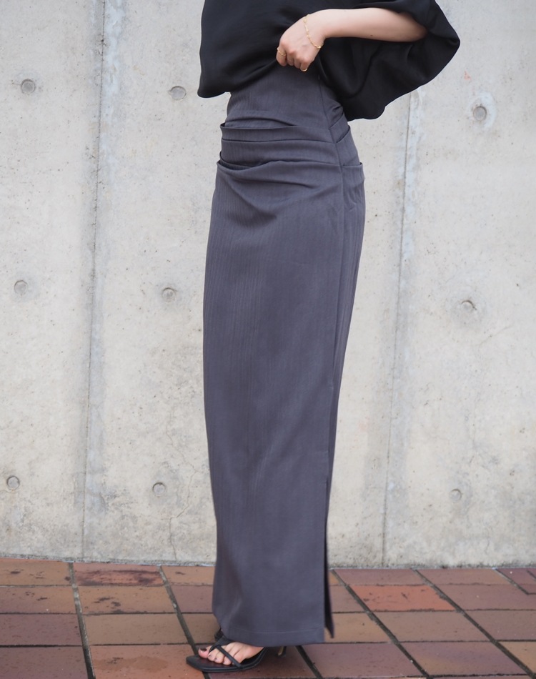 tuck gather side slit skirt | BOTTOMS | LAULEN（ローレン）