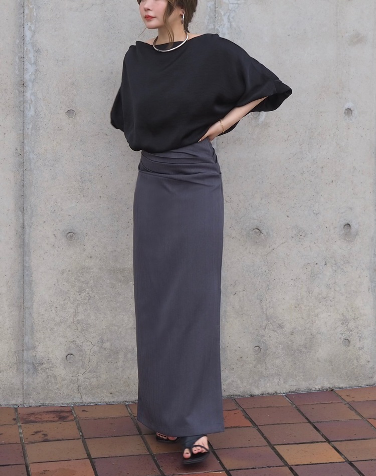 tuck gather side slit skirt | BOTTOMS | LAULEN（ローレン）