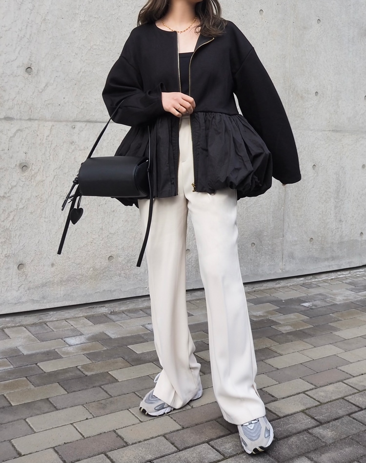 PRY Balloon-sleeve Sweatshirt サイズ1 セット Balloon Sleeve Crew Neck Pullover Short Sweatshirt – Niobe