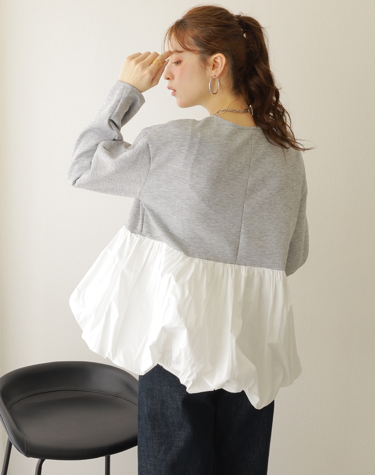 balloon zip up pullover | TOPS | LAULEN