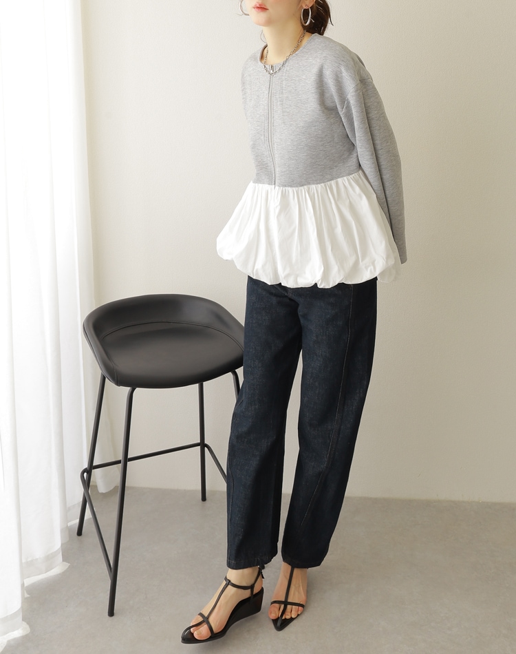 balloon zip up pullover | TOPS | LAULEN