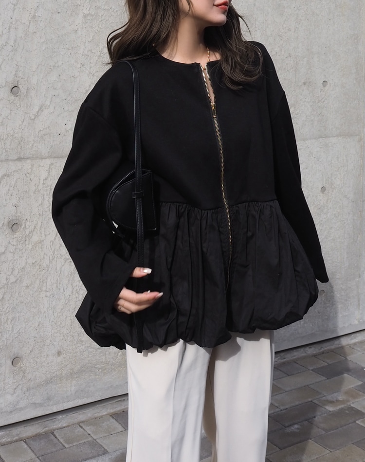 balloon zip up pullover | TOPS | LAULEN