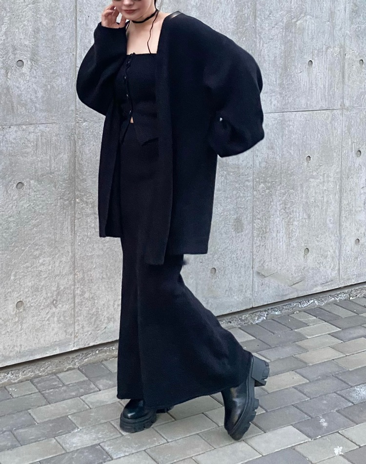 knit cardigan tops skirt 3set | DRESS | LAULEN