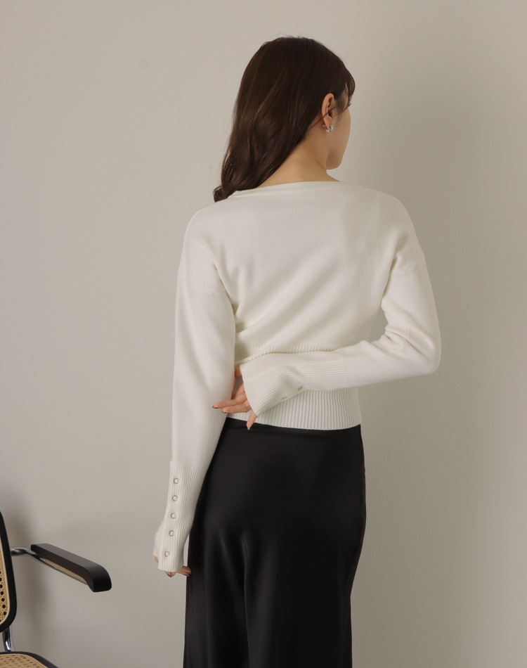 snap button knit cardigan | TOPS | LAULEN