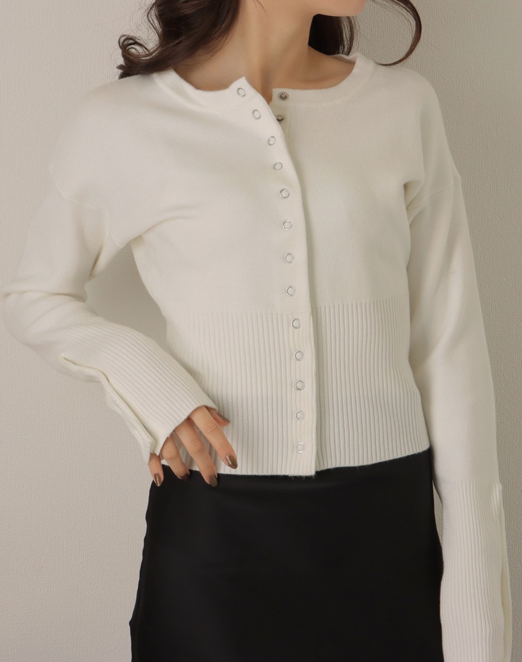 snap button knit cardigan | TOPS | LAULEN