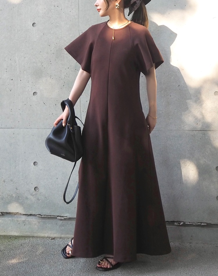 flare sleeve long dress | DRESS | LAULEN