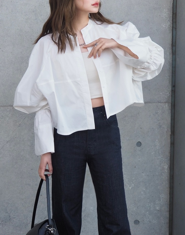 volume sleeve cropped shirt | TOPS | LAULEN（ローレン）
