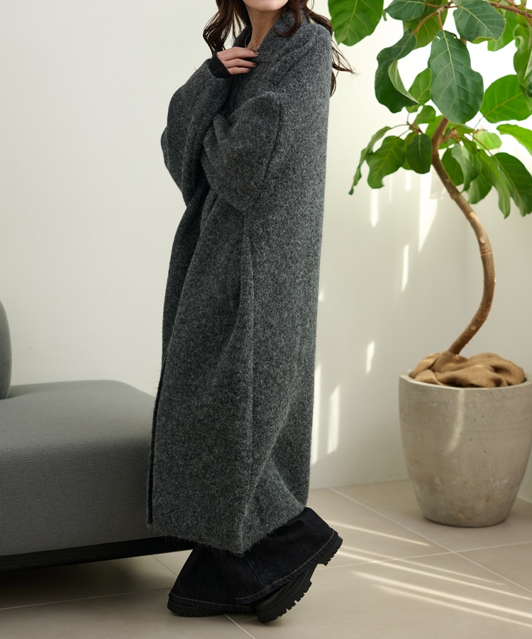 wool blend knit long coat | OUTER | LAULEN（ローレン）
