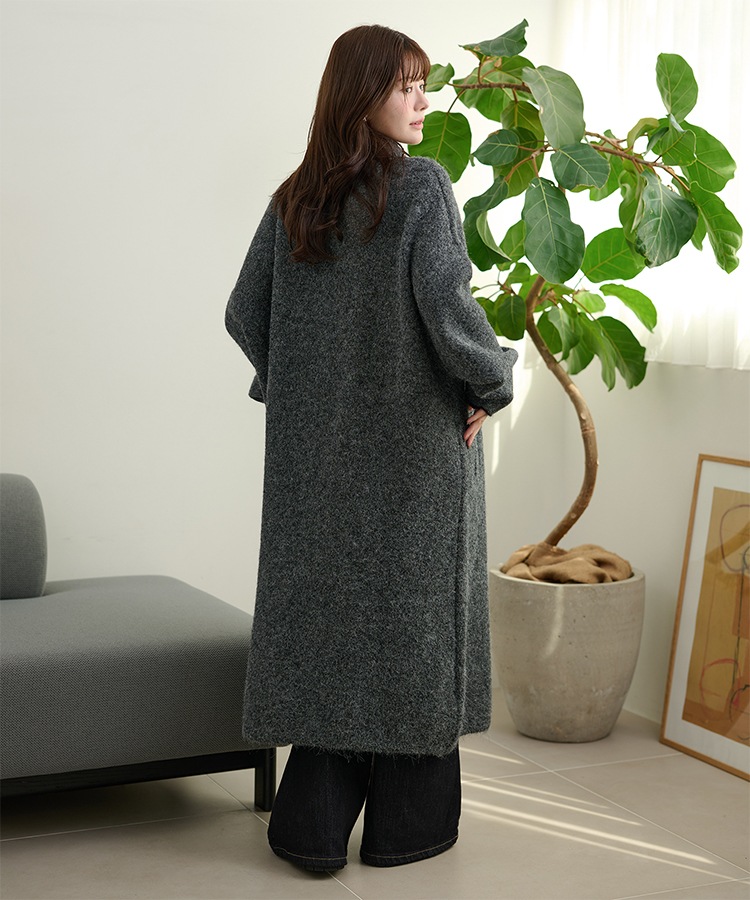 wool blend knit long coat | OUTER | LAULEN（ローレン）