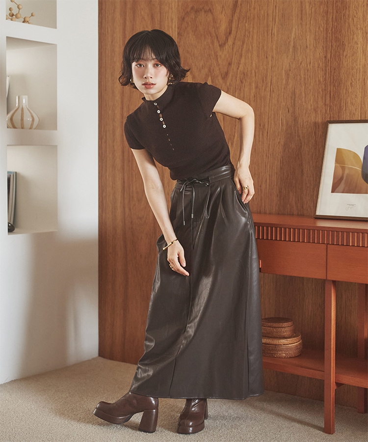 2way front button rib knit | TOPS | LAULEN（ローレン）
