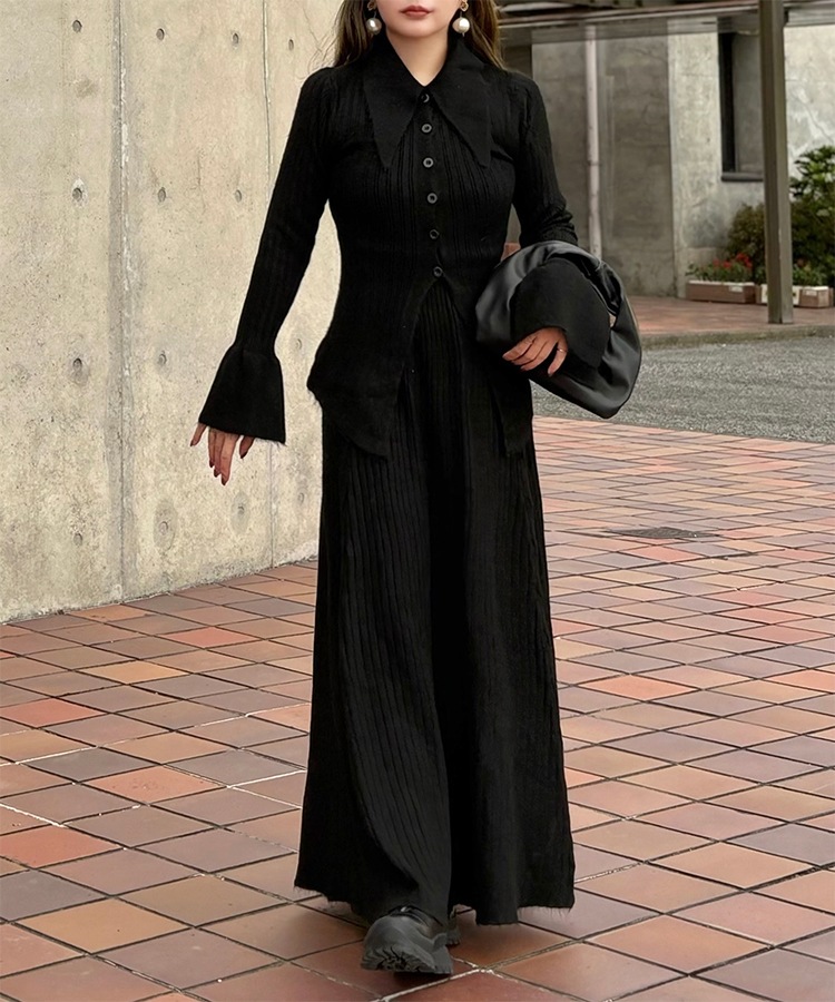 front slit collared button knit set up | DRESS | LAULEN（ローレン）