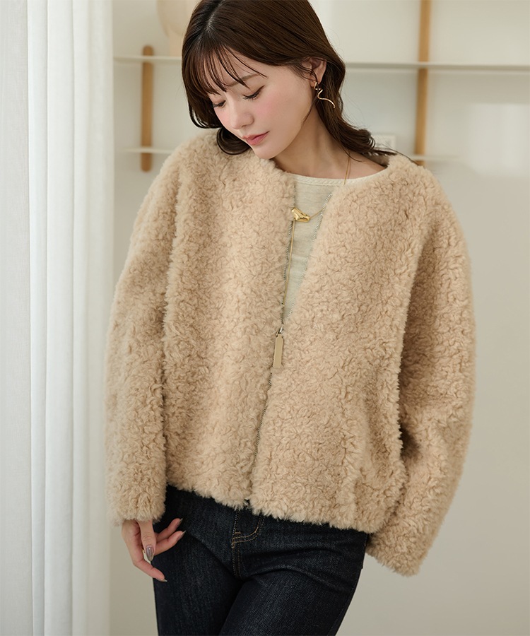 boa muffler zip up blouson | OUTER | LAULEN（ローレン）