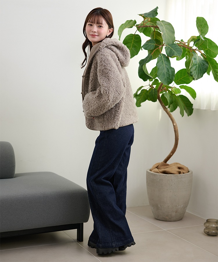 boa reversible hoodie short coat | OUTER | LAULEN（ローレン）