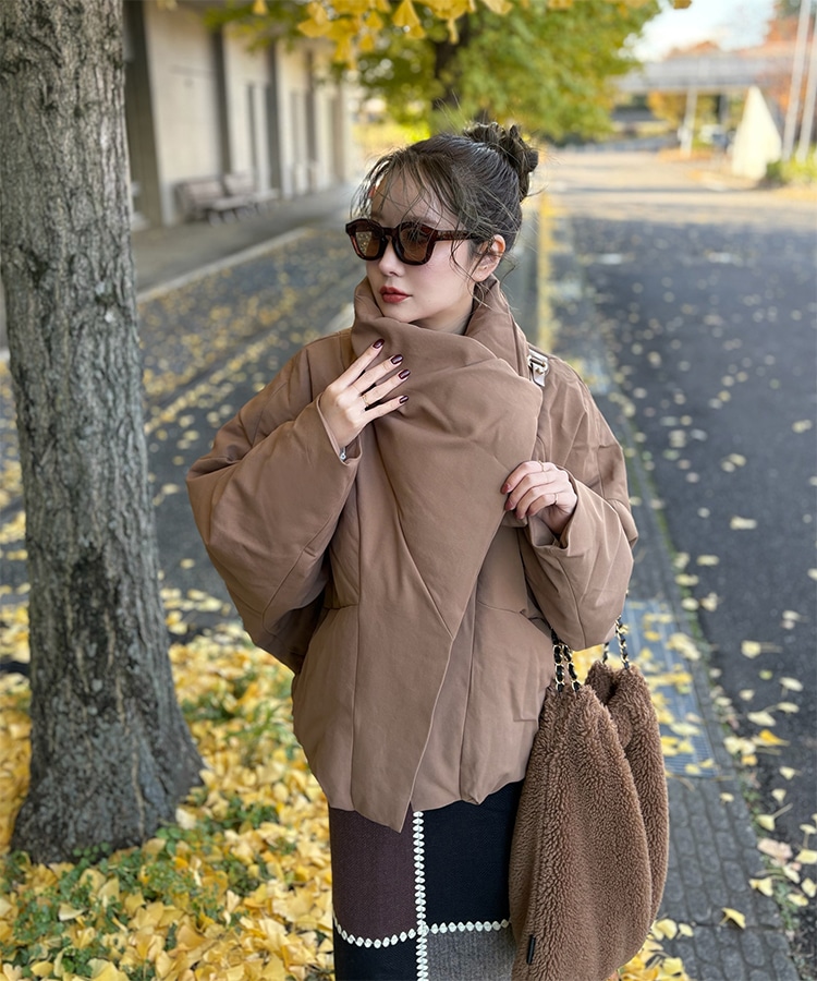 LAULEN スタンドカラーリッチファーミドルコート LAULEN スタンドカラー リッチ ファー ミドル コート - メルカリ