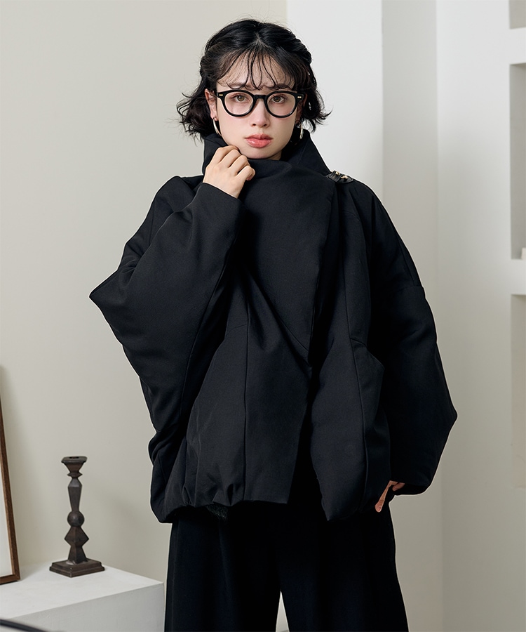 stand collar wrap down coat | OUTER | LAULEN