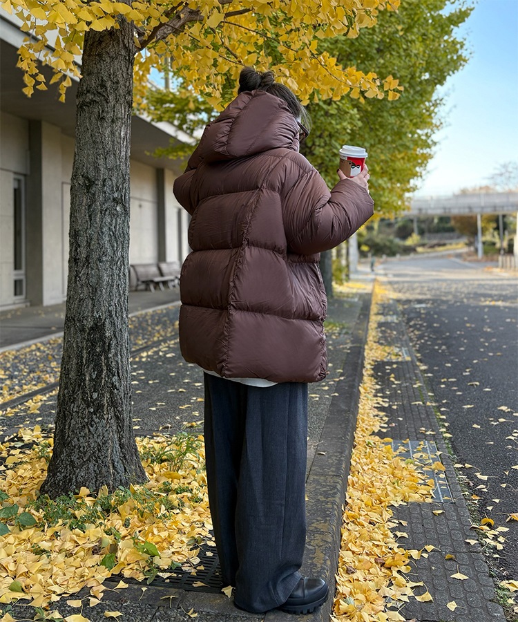 volume neck hooded down coat | OUTER | LAULEN（ローレン）