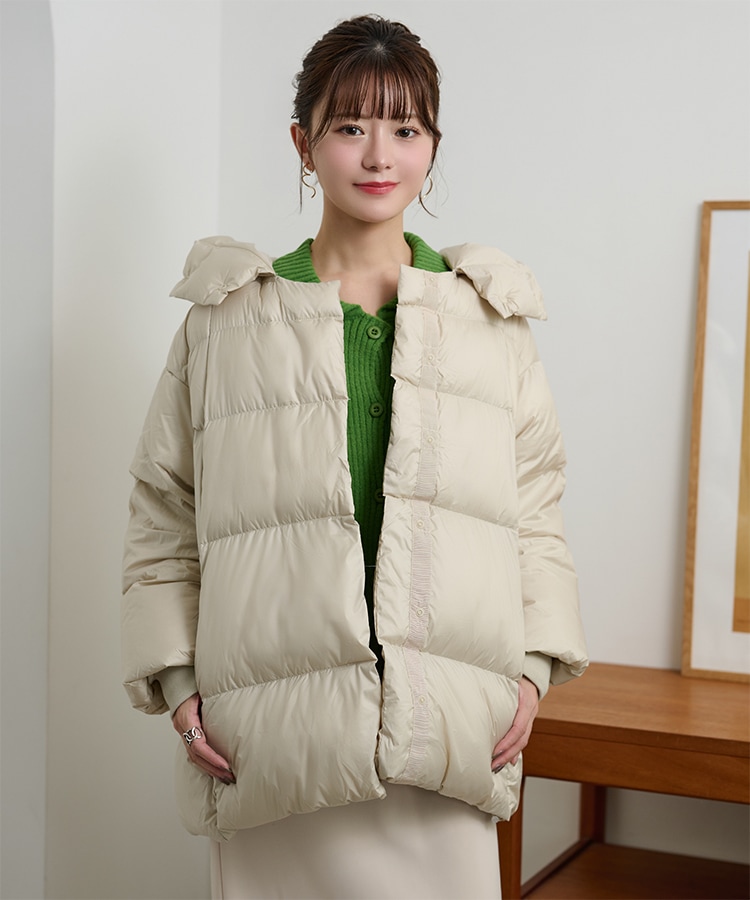 volume neck hooded down coat | OUTER | LAULEN（ローレン）