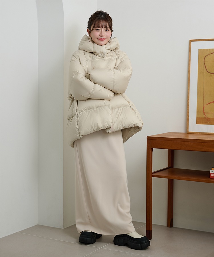 volume neck hooded down coat | OUTER | LAULEN（ローレン）