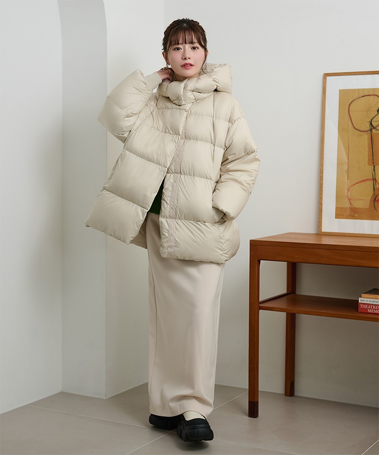 volume neck hooded down coat | OUTER | LAULEN（ローレン）
