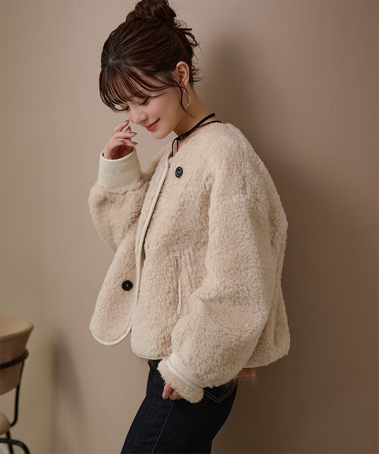 double button boa reversible jacket | OUTER | LAULEN（ローレン）