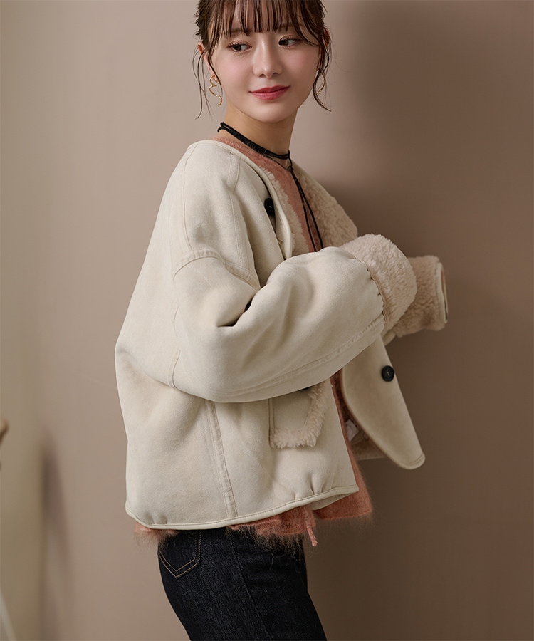 double button boa reversible jacket | OUTER | LAULEN（ローレン）