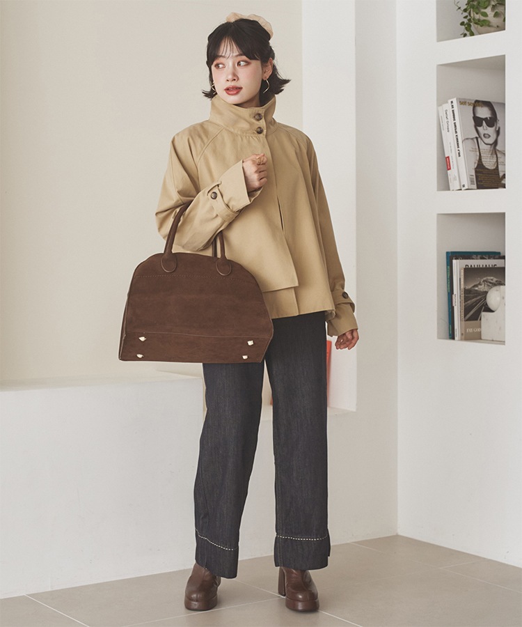 stand collar back layered coat | OUTER | LAULEN（ローレン）