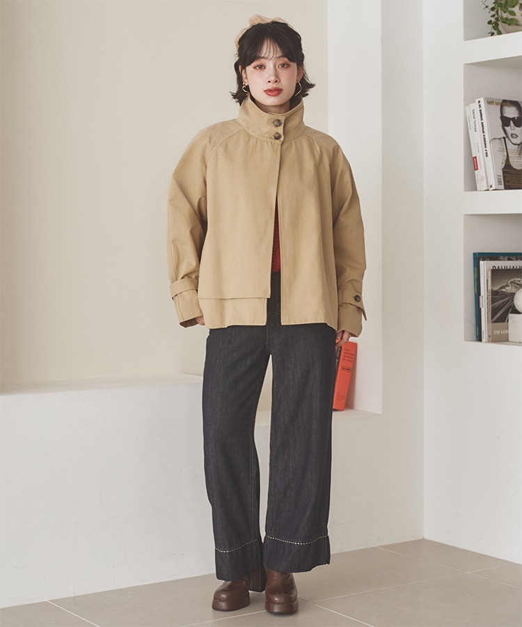 stand collar back layered coat | OUTER | LAULEN（ローレン）
