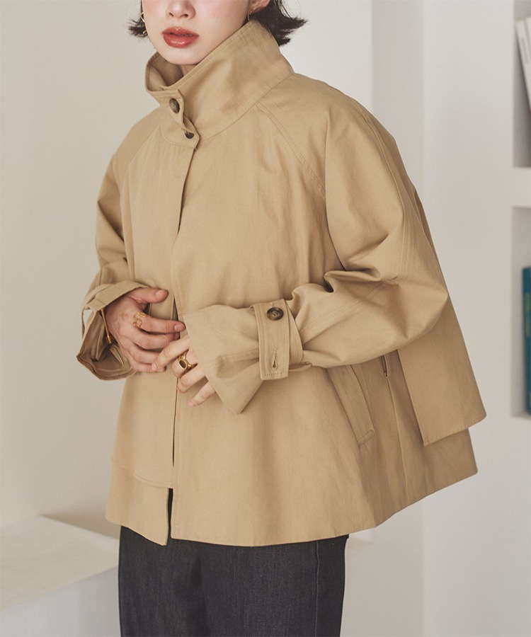 stand collar back layered coat | OUTER | LAULEN（ローレン）