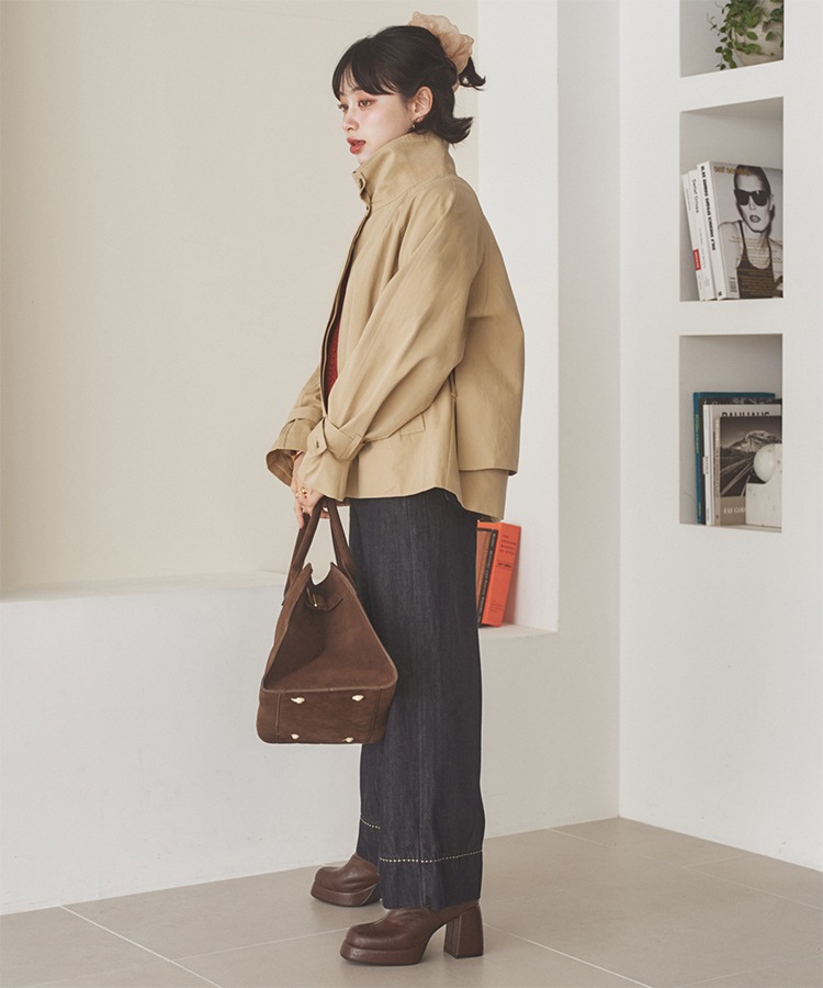 stand collar back layered coat | OUTER | LAULEN（ローレン）