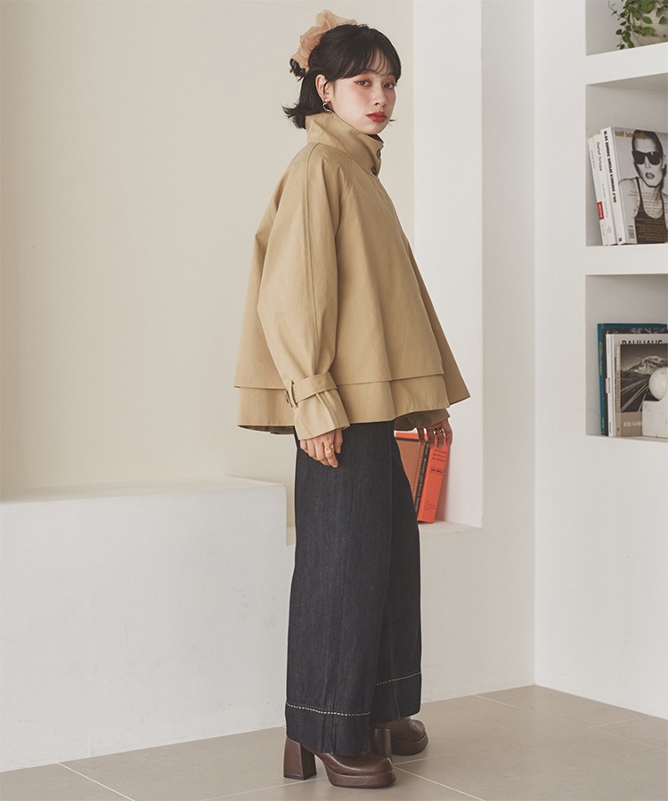 stand collar back layered coat | OUTER | LAULEN（ローレン）