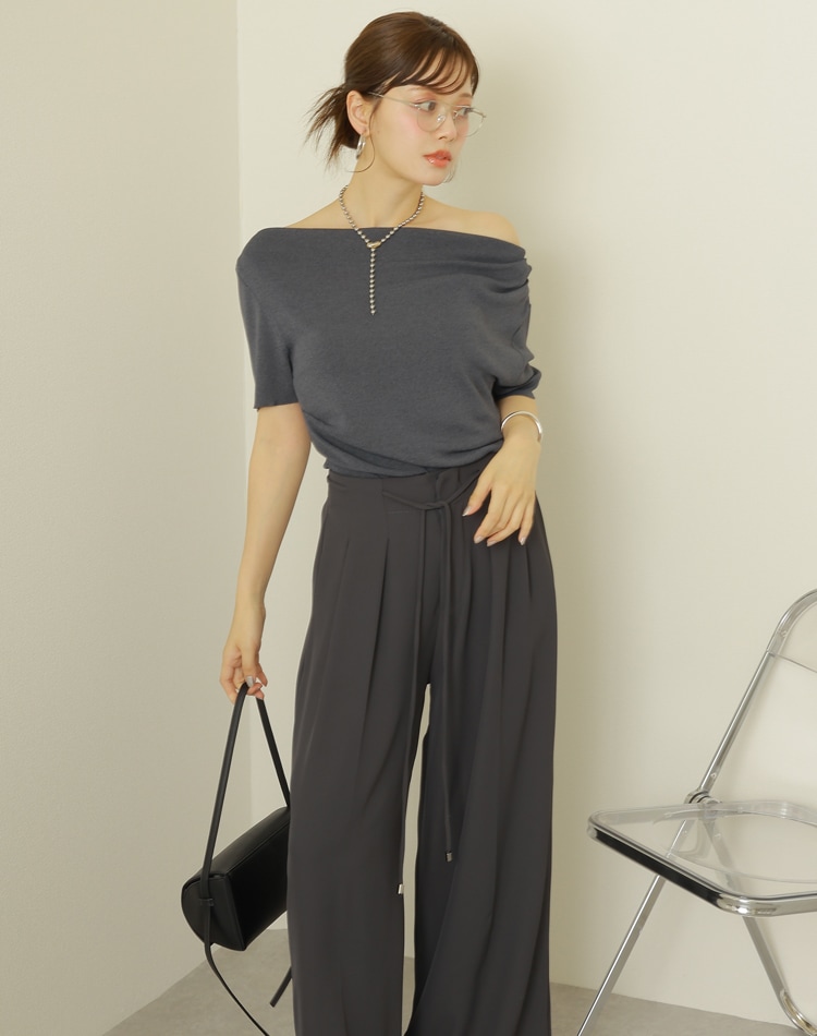 asymmetry drape tops | TOPS | LAULEN（ローレン）