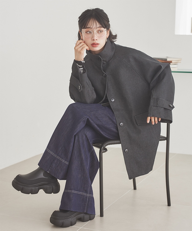 stand collar medium coat | OUTER | LAULEN（ローレン）