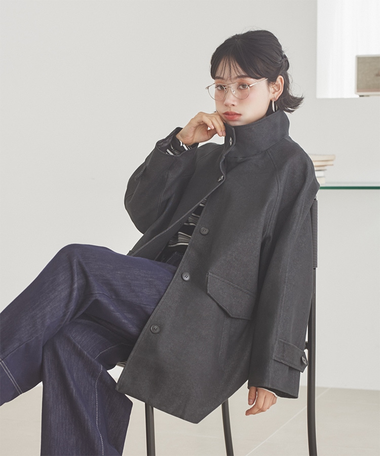 stand collar medium coat | OUTER | LAULEN（ローレン）