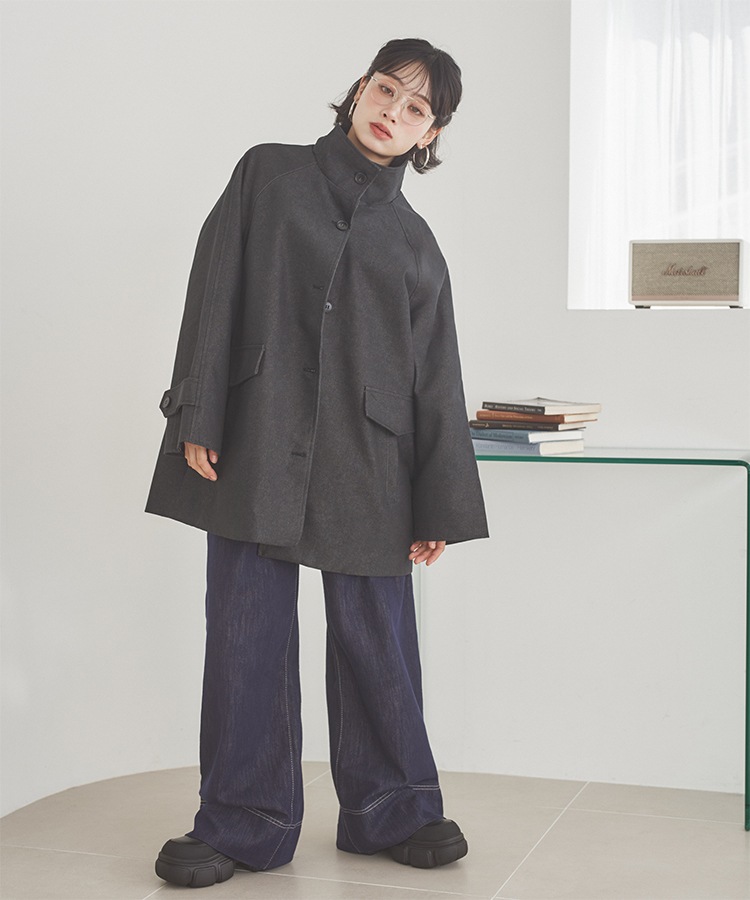 stand collar medium coat | OUTER | LAULEN(ローレン) stand collar medium coat | OUTER | LAULEN(ローレン)