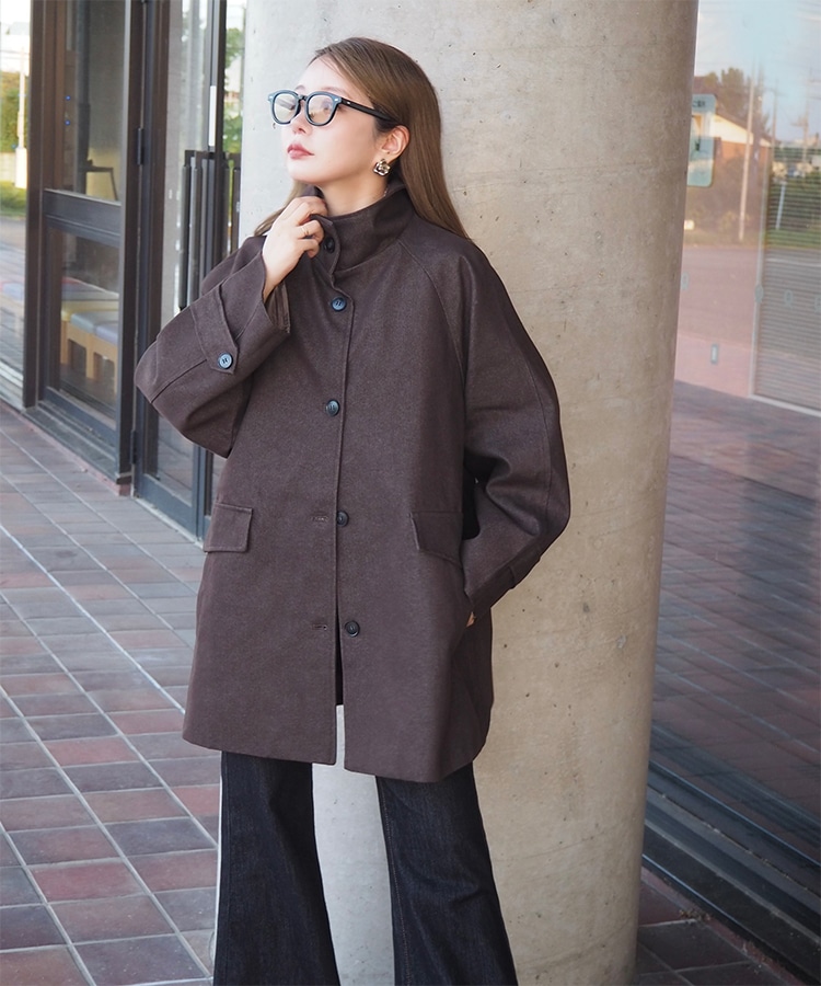 stand collar medium coat | OUTER | LAULEN（ローレン）