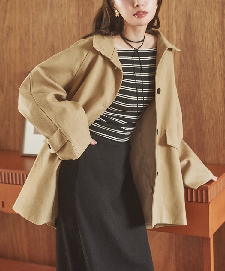 stand collar medium coat | OUTER | LAULEN（ローレン）