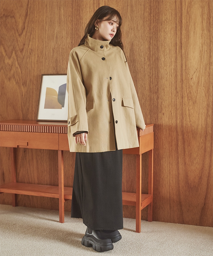 stand collar medium coat | OUTER | LAULEN（ローレン）