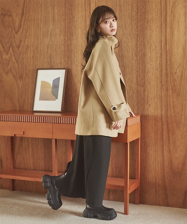 stand collar medium coat | OUTER | LAULEN（ローレン）