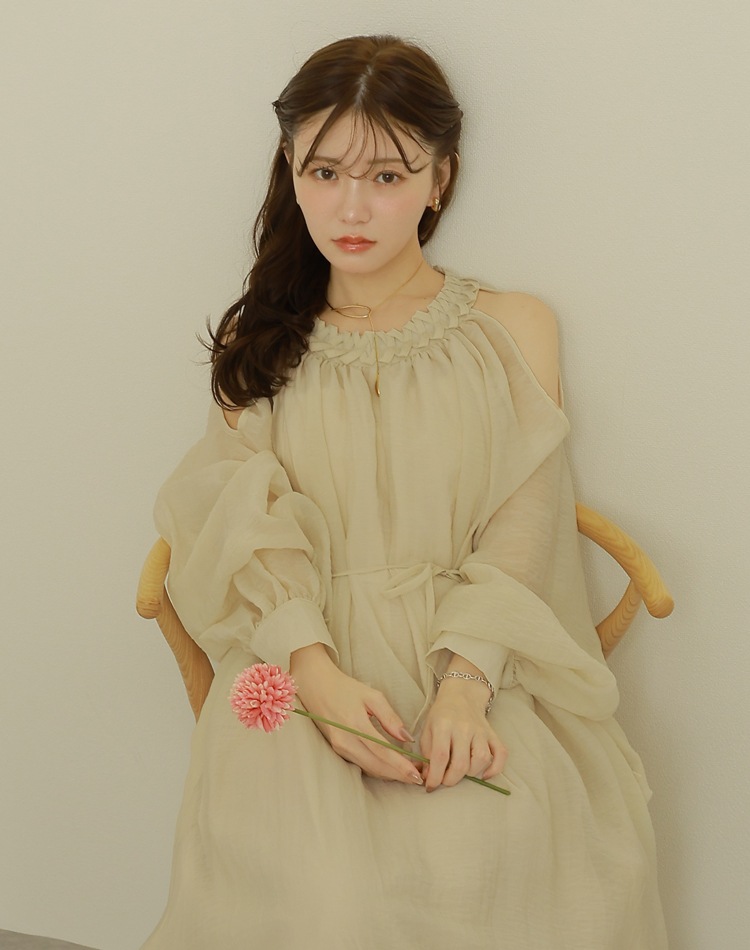 open shoulder gather long dress | DRESS | LAULEN（ローレン）