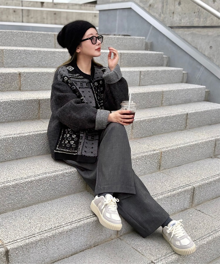 jacquard patchwork wool knit coat | OUTER | LAULEN（ローレン）