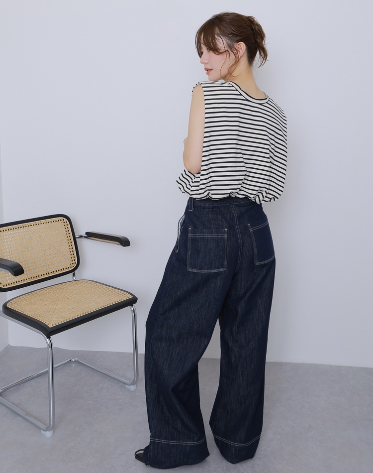 balloon hem boarder tops | TOPS | LAULEN