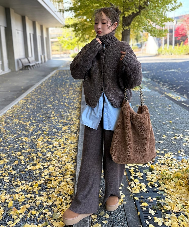 high neck low gauge knit cardigan | OUTER | LAULEN（ローレン）