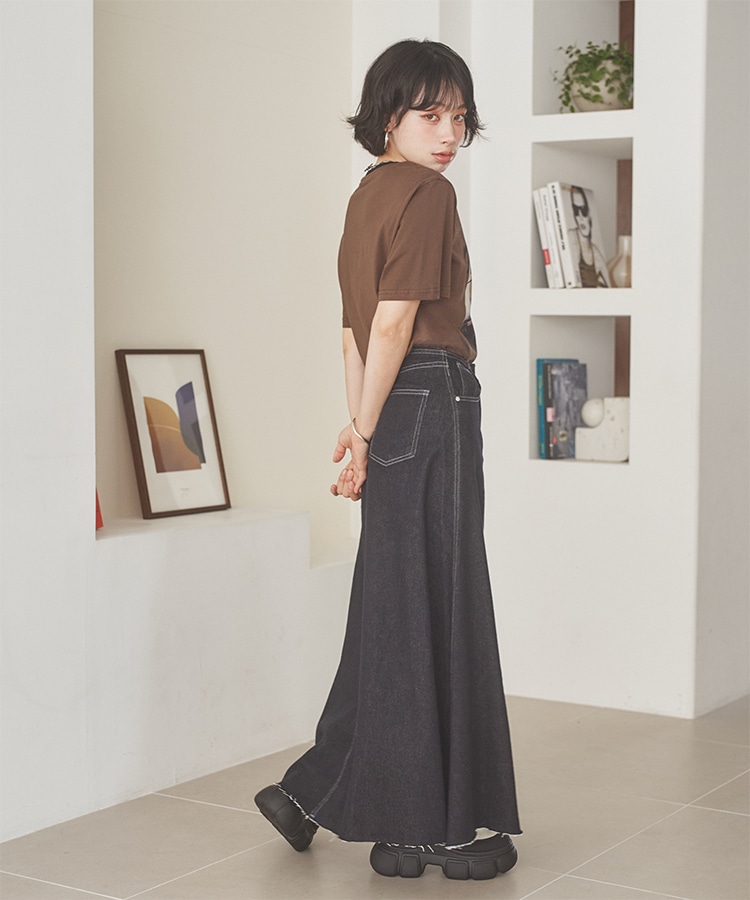 denim flare long skirt | BOTTOMS | LAULEN（ローレン）
