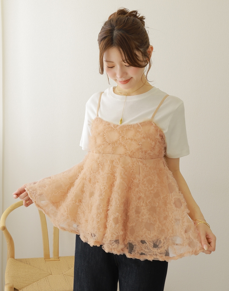 トップス louren tulle peplum blouse tulle peplum camisole | TOPS | LAULEN（ローレン）