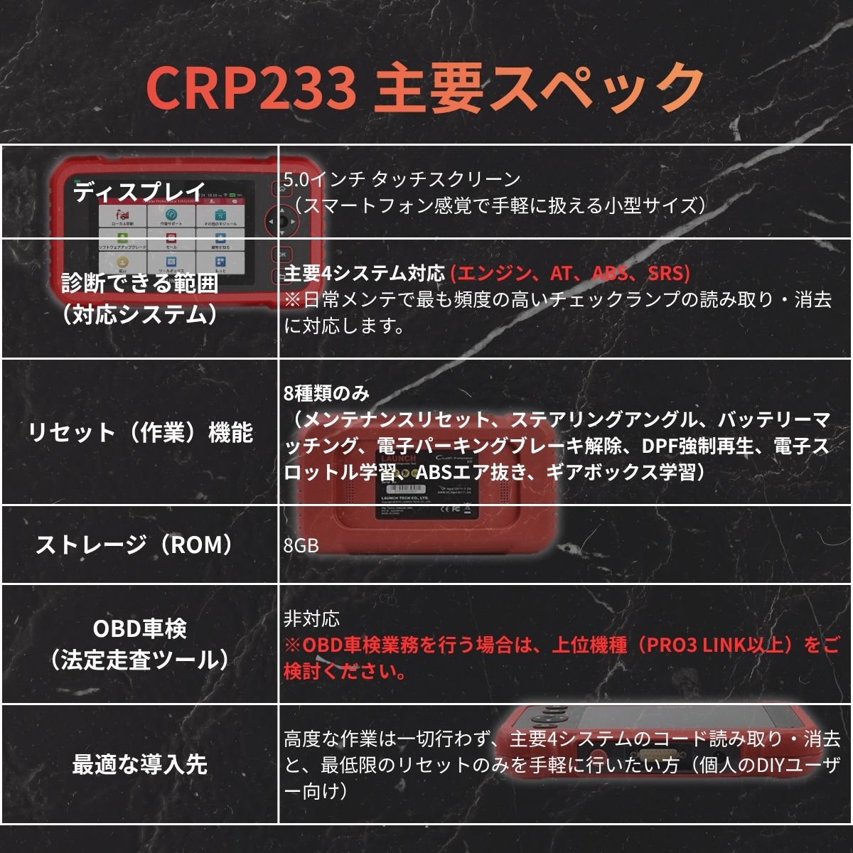 CRP233 当社展示品(簡易型スキャンツール)